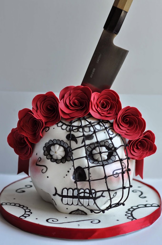 Backen Baking Cake Design Torten dekorieren Decorating Sculpted Cake Geformte Kuchen Day of the Dead Skull Schädel Tag der Toten Mexico
